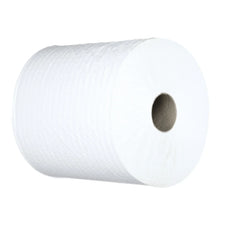 Large white paper towel roll for medical or home care use on white background