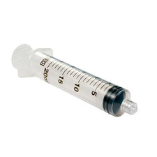 20ml sterile medical syringe with clear barrel, Luer lock tip, and measurement markings