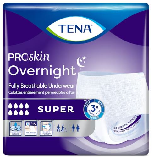 TENA ProSkin Overnight Underwear Super Absorbent Medium 34" - 44" | 72235