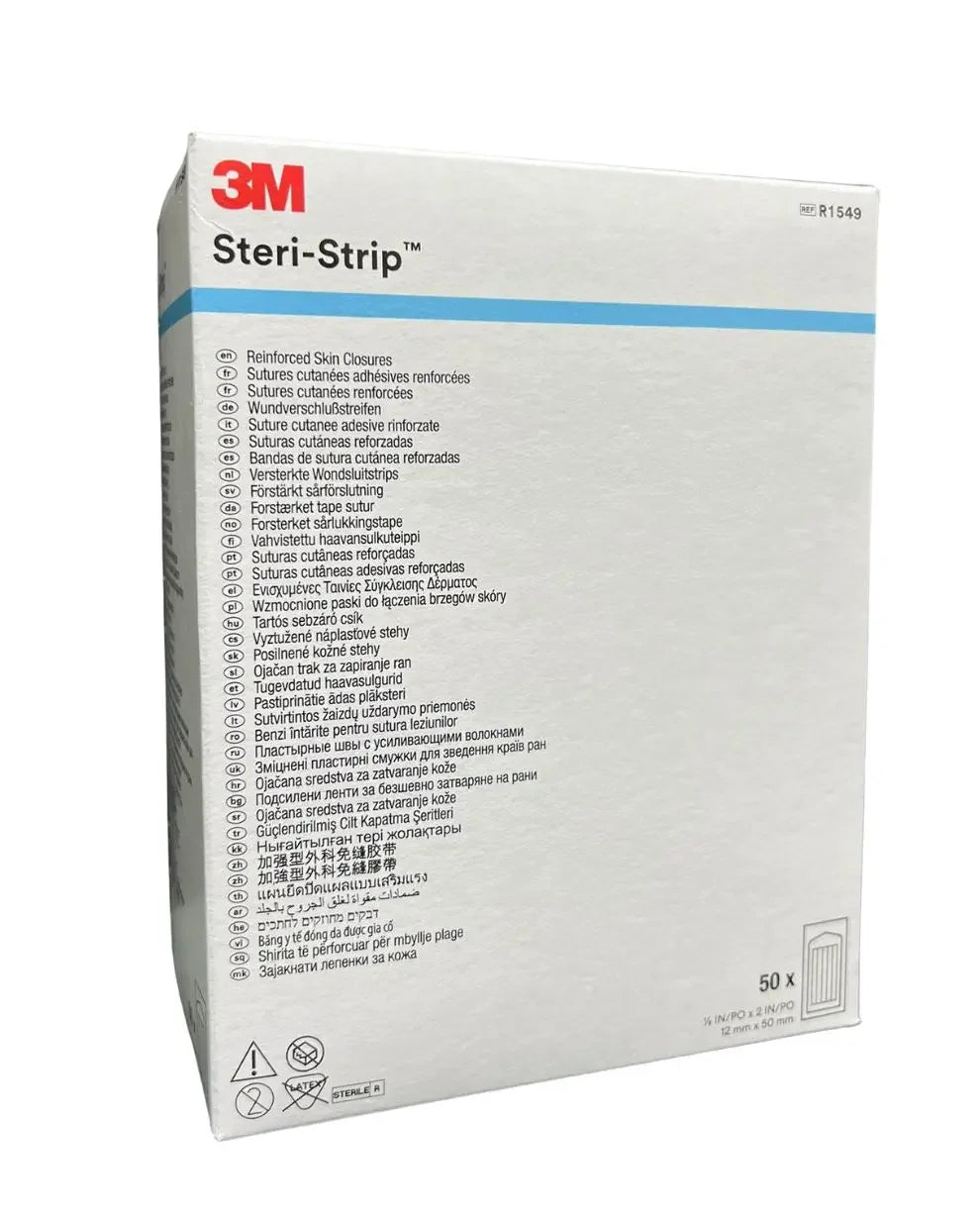 3M Steri-Strip Reinforced Skin Closures | 1/2" x 2" | 50/box | R1549