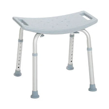 Adjustable shower chair with handles and non-slip rubber feet for bathroom safety