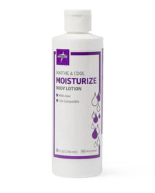 Medline Soothe & Cool Moisturize body lotion bottle with aloe, 8 fl oz, medical care supply.