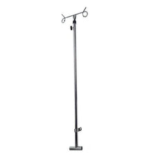 Adjustable stainless steel IV pole with two hooks for medical use