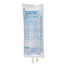 Lactated Ringer's IV solution 1000mL medical fluid bag for home care or clinical use