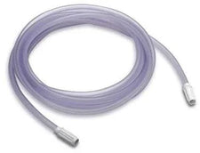 Clear medical oxygen tubing coiled with dual connectors for respiratory therapy