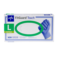Medline Fit Guard Touch Nitrile Powder-Free Exam Gloves Dark Blue