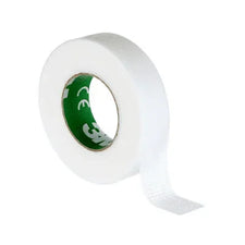 White medical adhesive tape roll, partially unrolled, used for wound care and bandaging