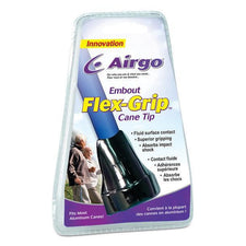 Airgo Flex-Grip cane tip replacement, black, in retail packaging for mobility aids