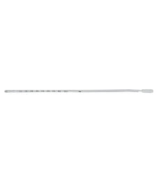 Sterile medical catheter with measurement markings on white background