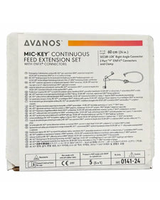 Avanos MIC-KEY Continuous Feed Extension Set with ENFit connectors, medical supply box
