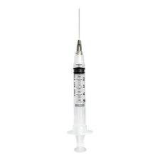 5ml disposable syringe with needle for medical use, clear barrel and measurement markings