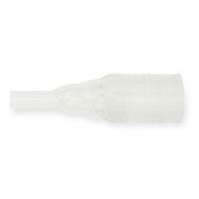 Transparent male external catheter, medical urinary incontinence supply on white background