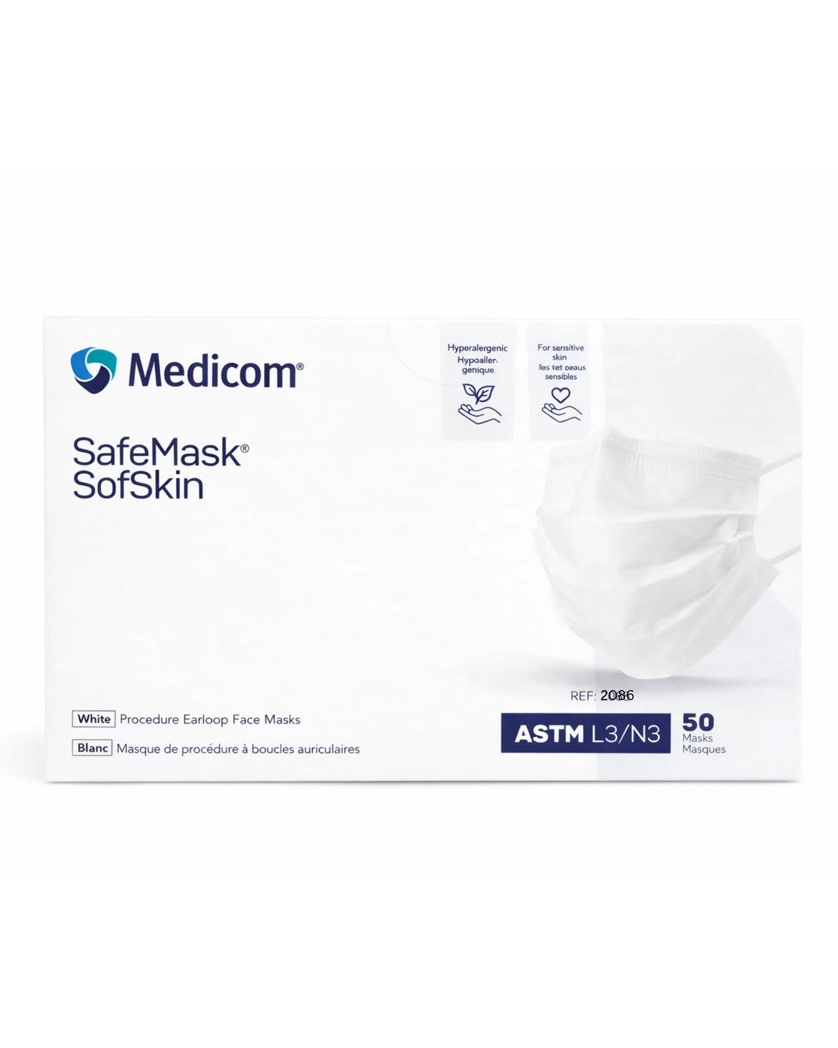 Medicom SafeMask Sofskin ASTM  Level 3 - WHITE