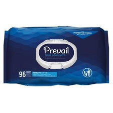 Prevail adult washcloths pack, 96 count, disposable personal hygiene wipes.