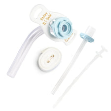 Shiley tracheostomy tube kit with curved tube, inner cannula, obturator, and neck strap