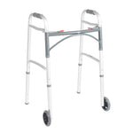 Deluxe Folding Adult Walker, Two Button with 5" Wheels | 10210