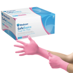 SafeBasics True Fit Thin Nitrile Exam Gloves | Pink Rose | Medium 1186-C