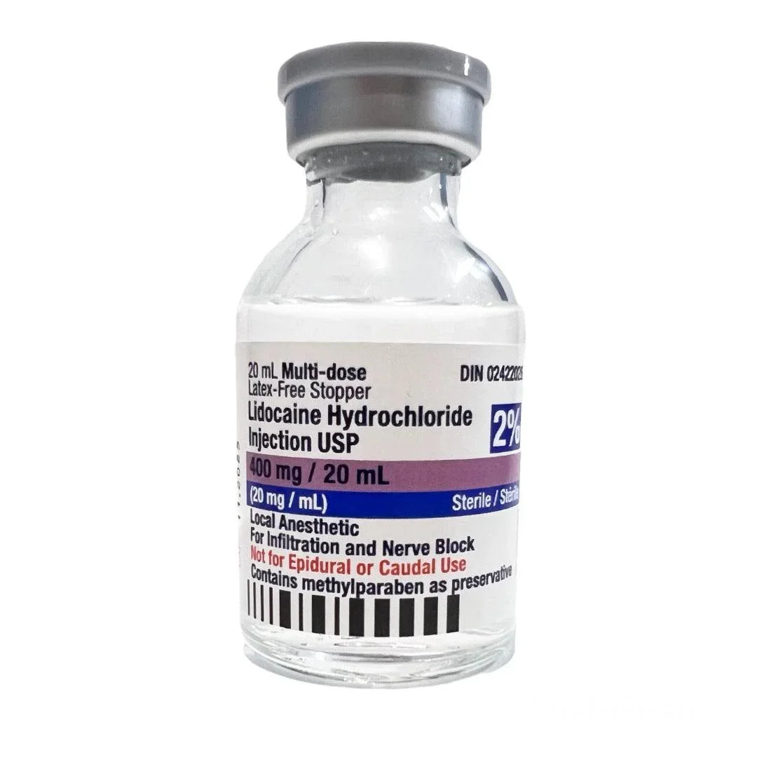 Lidocaine Hydrochloride 2 percent injection 20mL vial, medical anesthetic solution