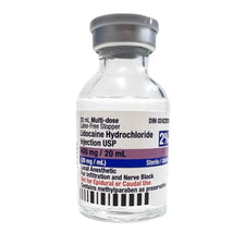 Lidocaine Hydrochloride 2 percent injection 20mL vial, medical anesthetic solution