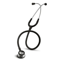 Black stethoscope medical supply for home care and healthcare use, isolated on white