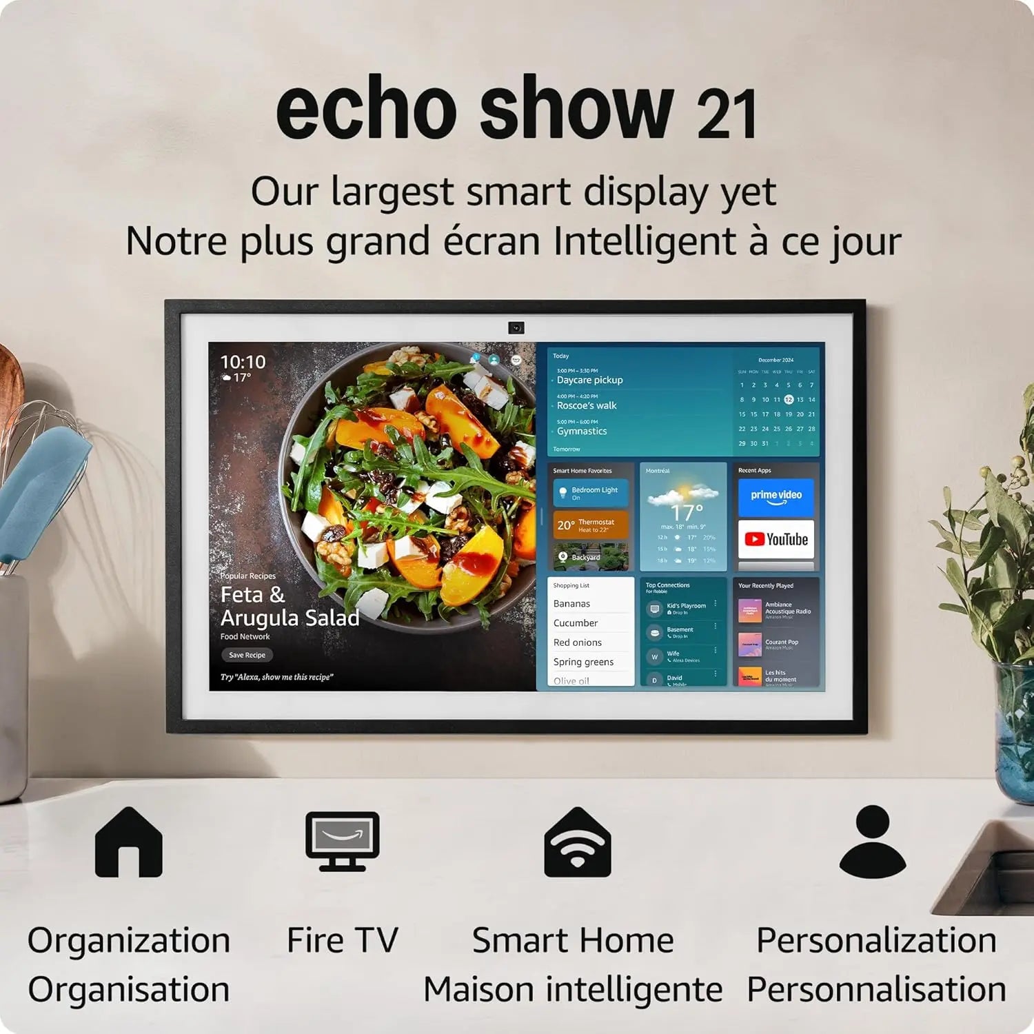 Echo Show 21 Home Monitoring Device with built-in Fire TV and Alexa, with Alexa+ Early Access
