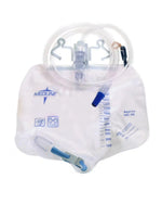 Medline Urine Drainage Bag with Anti-Reflux Valve, Metal Clamp Drainage Port, 2,000 mL | DYND15210