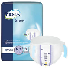 TENA Stretch Ultra adult incontinence brief, medium size, medical disposable absorbent underwear
