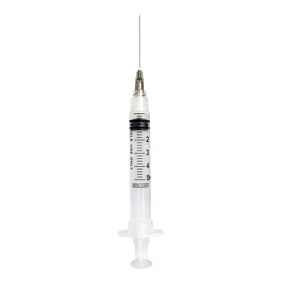 5mL | 22G x 1 1/2" | Sol-M 1852215 Luer Lock Syringe with Exchangeable Needle (100pcs)