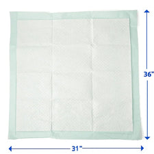 Absorbent disposable underpad, 31 by 36 inches, for medical or incontinence use