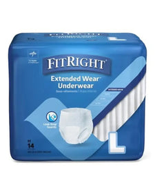 FitRight extended wear adult incontinence underwear large pack, 14 count, blue packaging