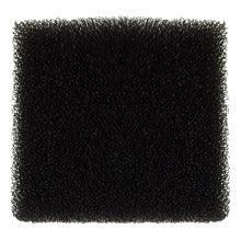 Black square foam filter, dense texture, medical supply accessory for respiratory care