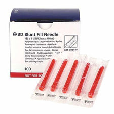 BD blunt fill needles 18g 1.5 inch, sterile red medical transfer needles pack of 100