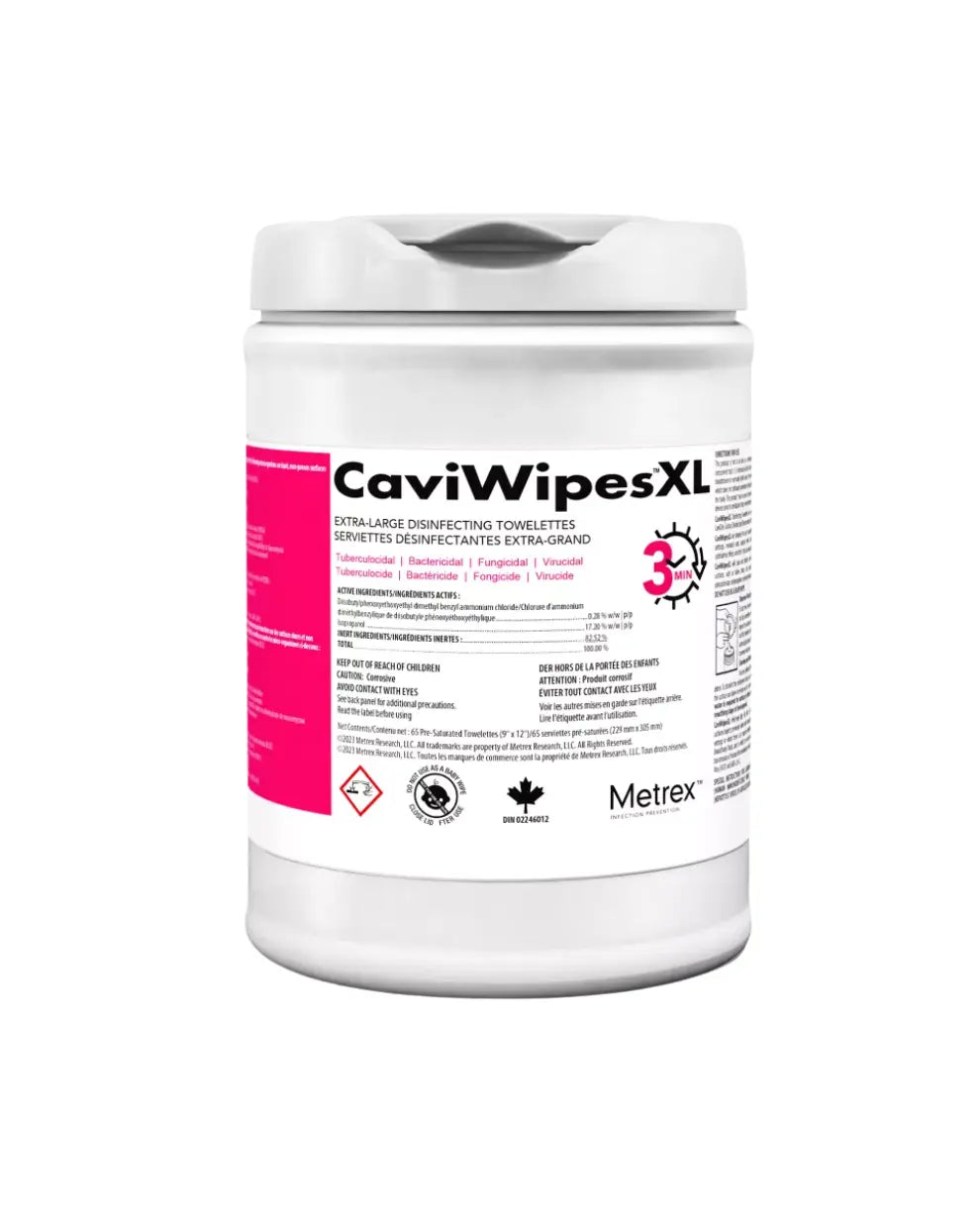 CaviWipes Surface Disinfectant XL 3 Minute 9" x 12" | 65/tub | 11-1150