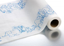 Medical exam table paper roll with blue animal and jungle print, pediatric clinic supply