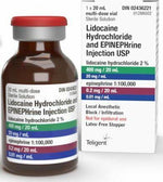 Lidocaine Hydrochloride and Epinephrine Injection USP 20mL vial for anesthesia, Teligent label