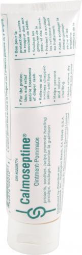 Calmoseptine ointment tube for skin protection and relief, medical cream packaging.