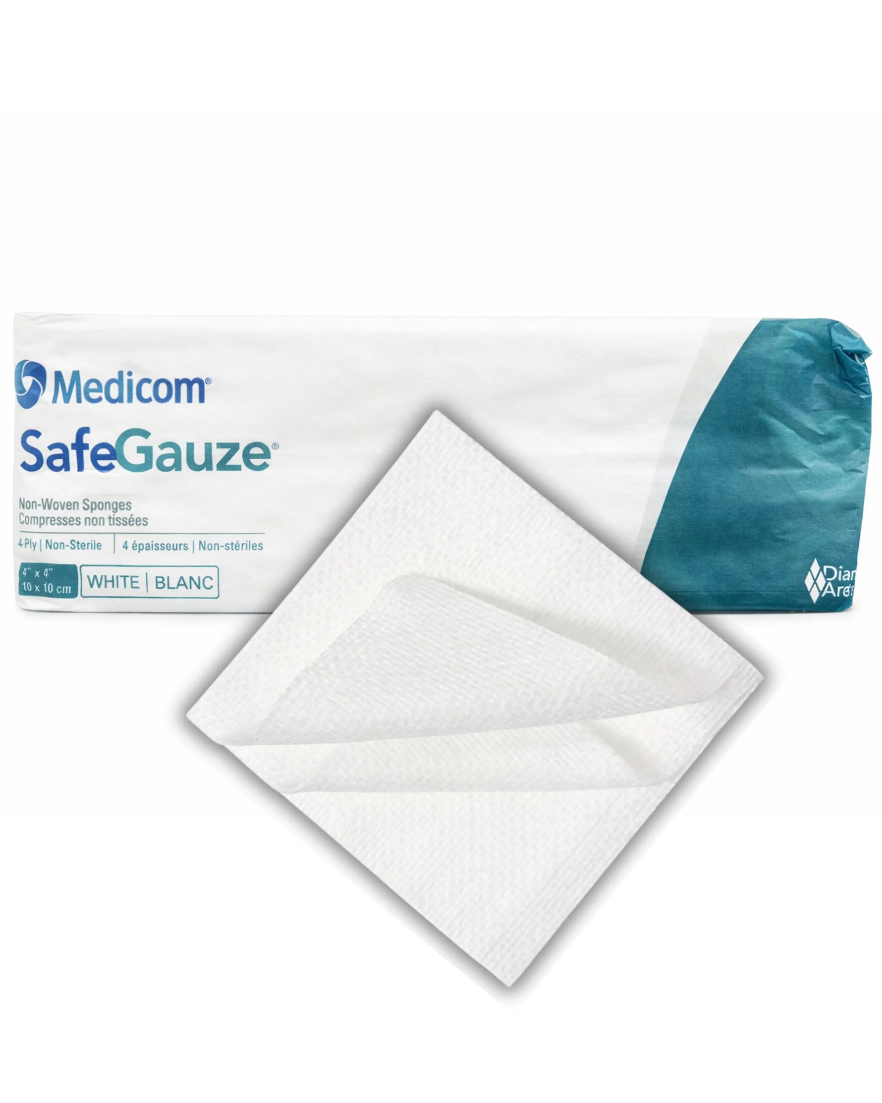 4" x 4" Medicom Non-Woven Gauze Sponges 4 Ply Non-Sterile | 4544