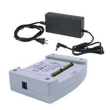 Medical device battery charger with AC power adapter and connector cable