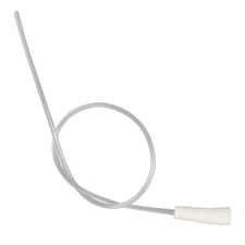 Medical catheter tube with flexible transparent design on white background