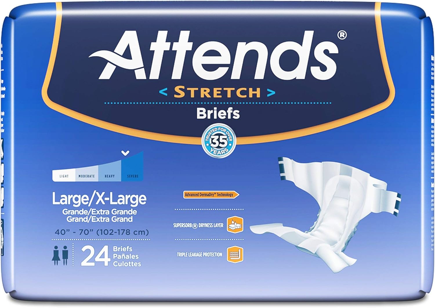 Attends DermaDry Stretch Large/X-Large 50" - 68" DDSLXL Qty 24 Per Package