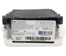 Pack of BD Vacutainer ESR blood collection tubes, medical laboratory supplies, 100 count