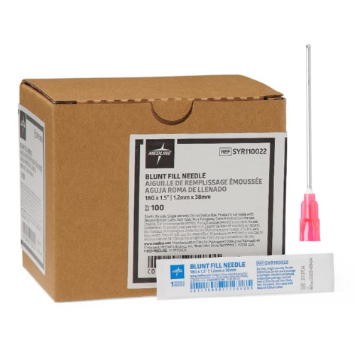 18G X 1.5" | Medline Blunt Fill Needle  100/Box | SYR110022
