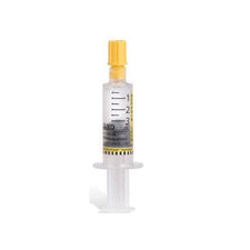 3ml sterile medical syringe with yellow safety cap, ideal for home care or clinical use