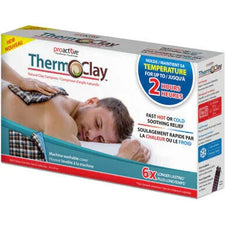 ThermoClay natural clay hot and cold compress box for pain relief, machine washable cover