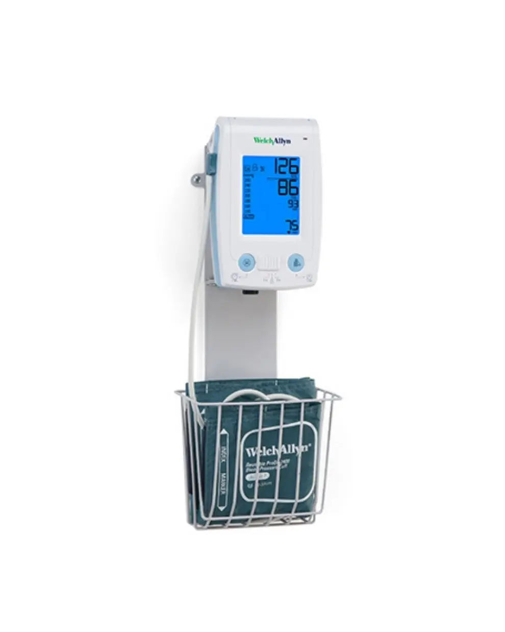 Wall Mount with Cuff Storage Basket for Welch Allyn ProBP 2400 