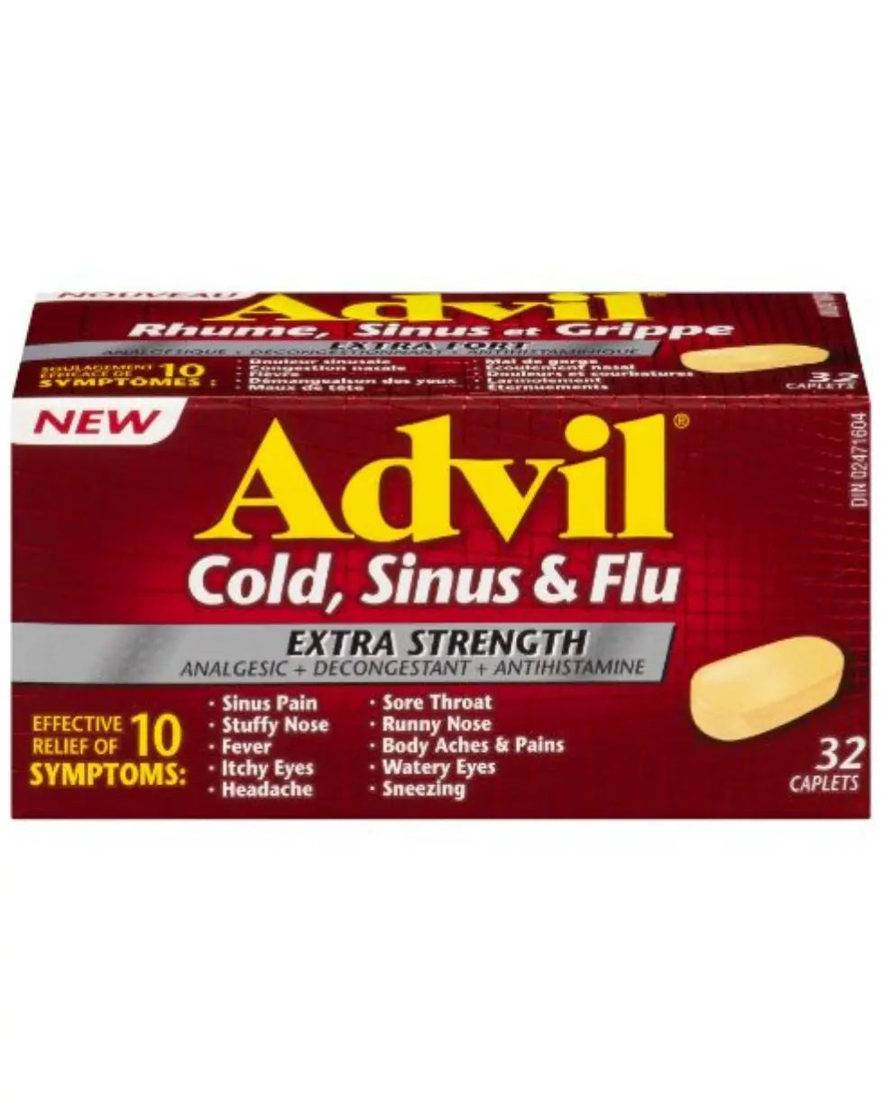 Advil Cold, Sinus & Flu Extra Strength Caplets | 32 Count | 062107005586