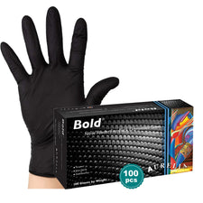 Black nitrile powder-free examination gloves with Aurelia Bold box, 100 count