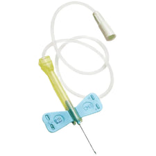 Butterfly winged infusion set with needle and tubing for IV access