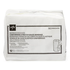 Medline conforming stretch gauze bandage pack, 12 non-sterile rolls for wound care