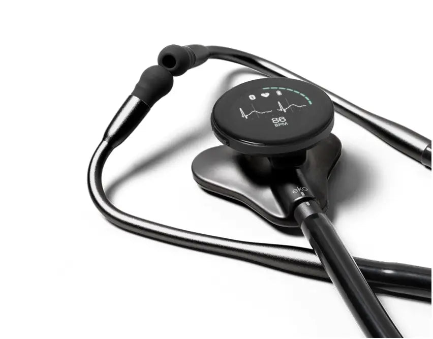Eko CORE 500 Digital Stethoscope — 40x Amplification, Active Noise Cancellation, 3-Lead ECG, FDA-Cleared AI with Eko+, Full-Color Display